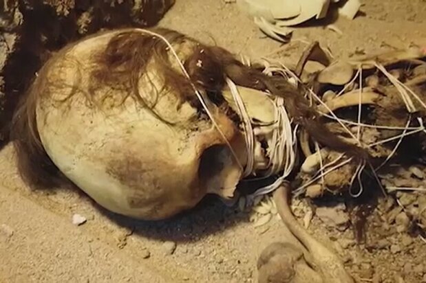 مومیایی اسکلت یک زن ۱۳۰۰ ساله در یزد