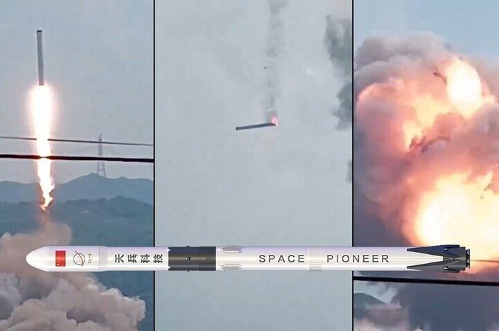 فیلم| پرتاب اشتباهی راکت چینی با انفجار مهیب به پایان رسید