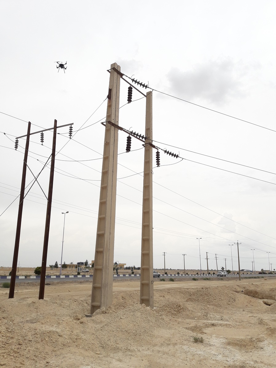 کاهش حوادث شبکه و دقت بالا با بازدید پهپادی از خطوط فوق توزیع و انتقال برق در استان یزد