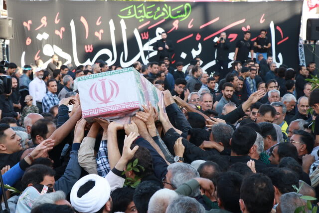 پیکر شهید گمنام در حسینیه نخل رفسنجان آرام گرفت