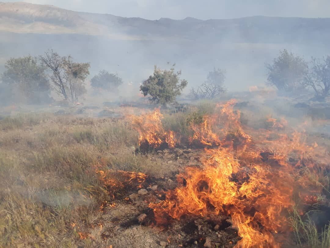 مهار آتش سوزی مراتع کنج کوه مهریز