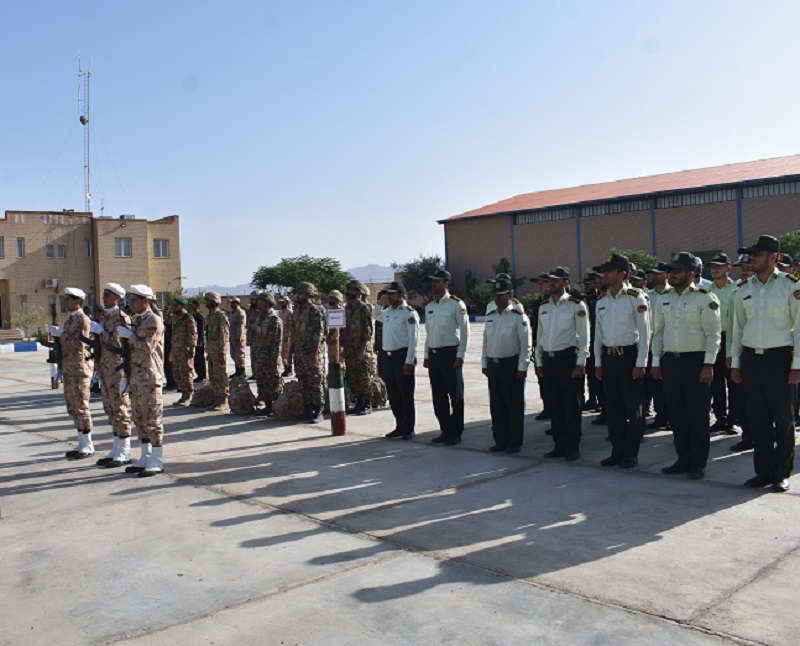 مراسم صبحگاه مشترک نیروهای نظامی وانتظامی بهاباد برگزارشد
