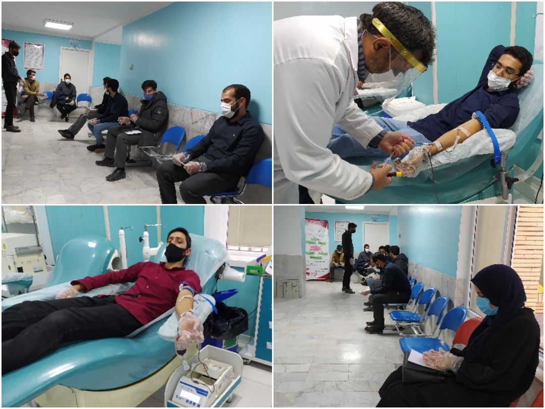 اهدای خون توسط جمعی از اعضای موسسه موج مهر علوی در رفسنجان