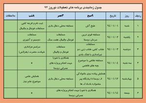 زمانبندی برنامه های نوروزی در روستای قطرم بافق