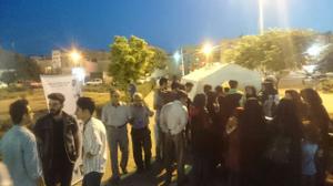 برپایی چادر سلامت هلال احمر به مناسبت هفته بدون دخانیات در چهار نقطه شهرستان یزد