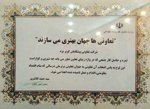 تقدیر از پیشگامان به عنوان تعاونی برتر ملی