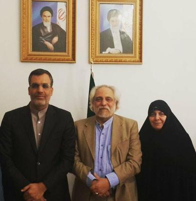 دیدار داماد و دختر امام موسی صدر با معاون ظریف+ عکس 