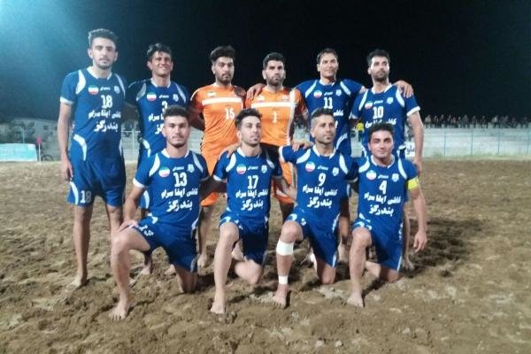 ملوان بندرگز مقابل تیم فوتبال ساحلی مقاومت گلساپوش یزد پیروز شد