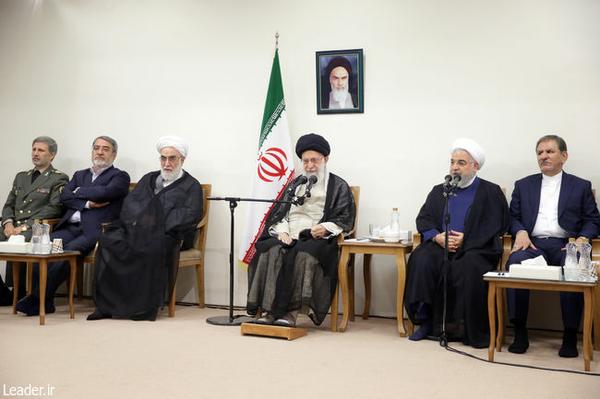 رهبر معظم انقلاب اسلامی در دیدار رئیس‌جمهور و اعضای هیئت دولت: دشمن هیچ غلطی نمی‌تواند بکند چهل سال دوم قطعاً بهتر خواهد بود