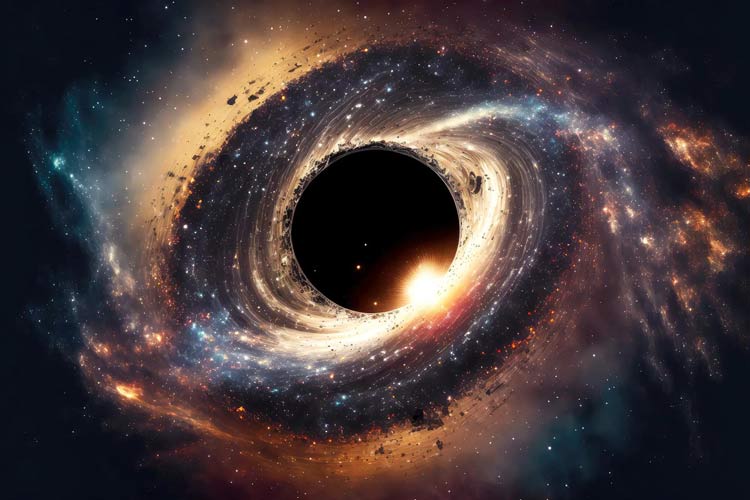 سیاه‌چاله کهکشان راه شیری می‌چرخد و فضا-زمان پیرامونش را خم می‌کند