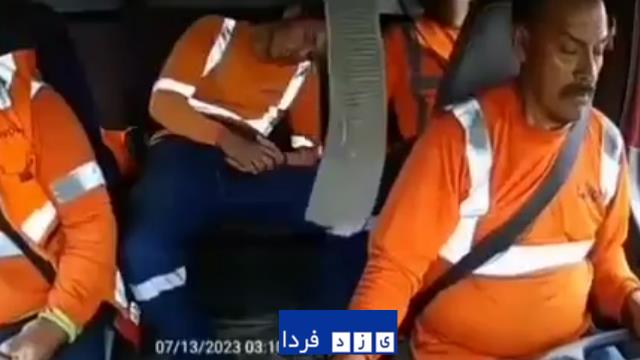 فیلم:تصادف بخاطر خواب رفتن راننده از نمای داخل کامیون