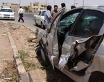 واژگونی پژو 206 در بلوار دانشگاه یزد ساعاتی قبل