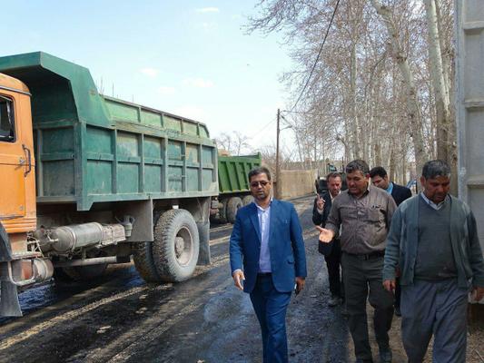 جدول گذاری،زیرسازی وآسفالت معابر  روستاهای بخش مرکزی شهرستان مهریز"