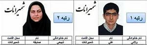  نفرات برتر گروه آزمايشي علوم انساني آزمون سراسري سال 1393